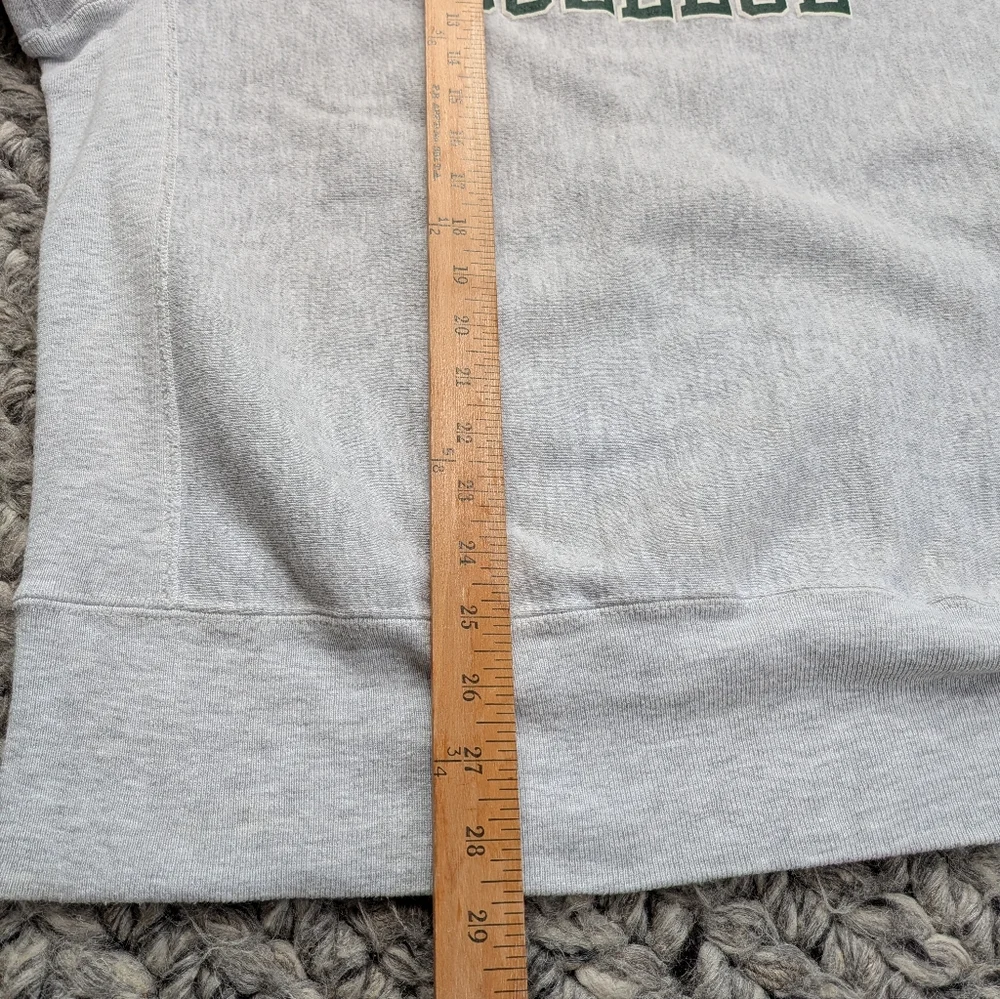 Vintage 90's Champion Reverse Weave Manhattan College Sweatshirt Gray Green XL - Picture 9 of 9